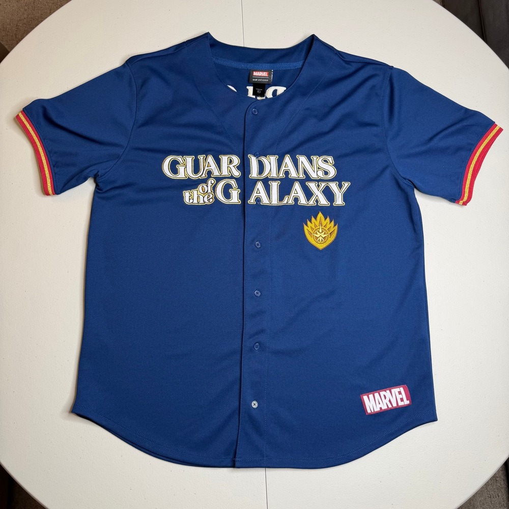 Marvel Our Universe Mens XL Guardians of the Galaxy Star-Lord Baseball Jersey